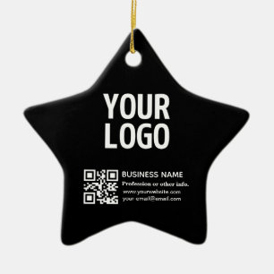 Ornement En Céramique Votre logo avec code QR et texte modifiables