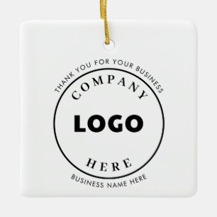 Ornement En Céramique Votre logo d'entreprise Noël simple