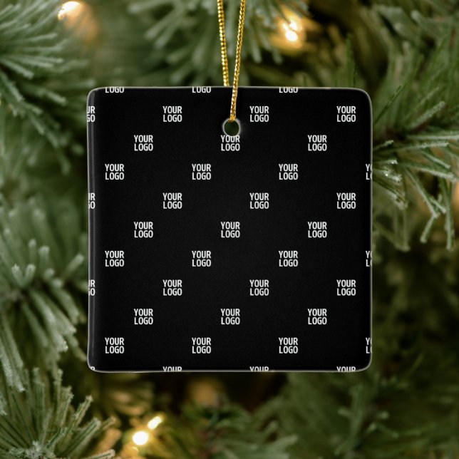 Ornement En Céramique Votre logo ou toute image | Bandes diagonales (Arbre)