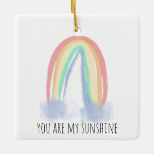 Ornement En Céramique Vous êtes mon eau de soleil aquarelle arc-en-ciel
