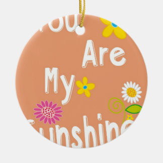 Ornement En Céramique "Vous êtes typographie de mon soleil" - orange