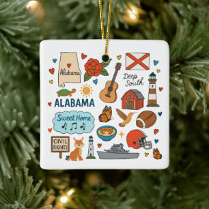 Ornement En Céramique Voyage sur mesure en famille en Alabama pour Noël