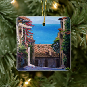 Ornement En Céramique Vue de rue de la Toscane côtière