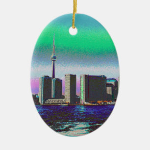 Ornement En Céramique Vue de Toronto de tour de NC de l'île de centre du