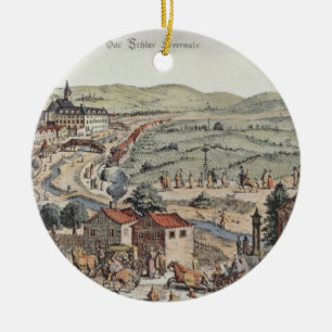 Ornement En Céramique Vue du nord de Vienne avec le Schlos Hernal