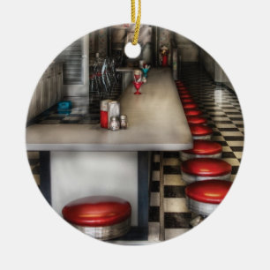 Ornement En Céramique Wagon-restaurant - les années 1950 - le glacier