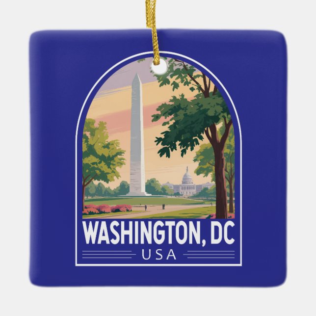 Ornement En Céramique Washington DC Travel Art Emblem (Devant)