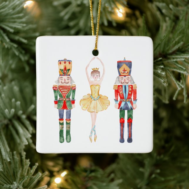 Ornement En Céramique Watercolor Nutcracker Ballet personnalisé (Arbre)