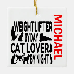 Ornement En Céramique Weightlifter Lots Cats CUSTOM