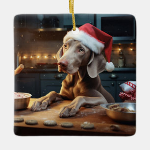 Ornement En Céramique Weimaraner Noël Cookies Festive Fête