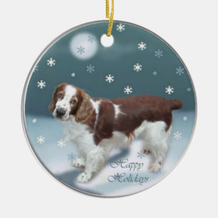 Ornement En Céramique Welsh Springer Spaniel Cadeaux de Noël