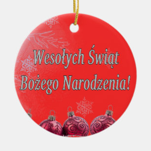 Ornement En Céramique Wesołych Świąt… ! Joyeux Noël dans le wf polonais