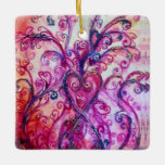 Ornement En Céramique WHIMSICAL FLOURISHES  bright pink blue green<br><div class="desc">Colorful blossoms and blooms in Spring ,  Watercolor painting with golden and silver  foil .</div>