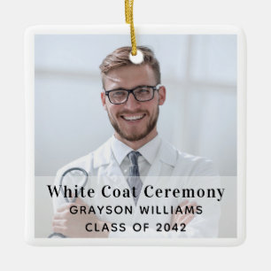 Ornement En Céramique White Coat Ceremony Medical Photo Ornament