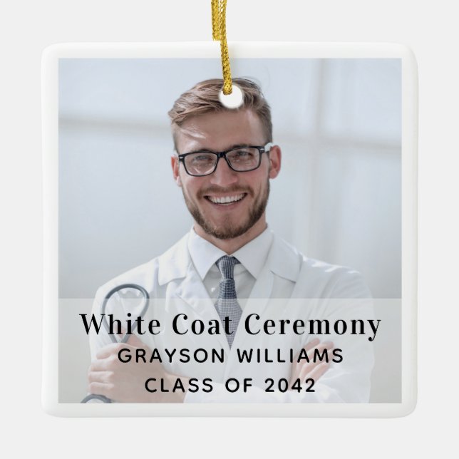Ornement En Céramique White Coat Ceremony Medical Photo Ornament (Devant)