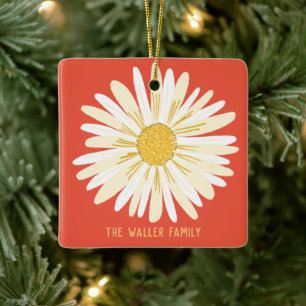 Ornement En Céramique White Daisy Family Ornament PERSONNALISER IT