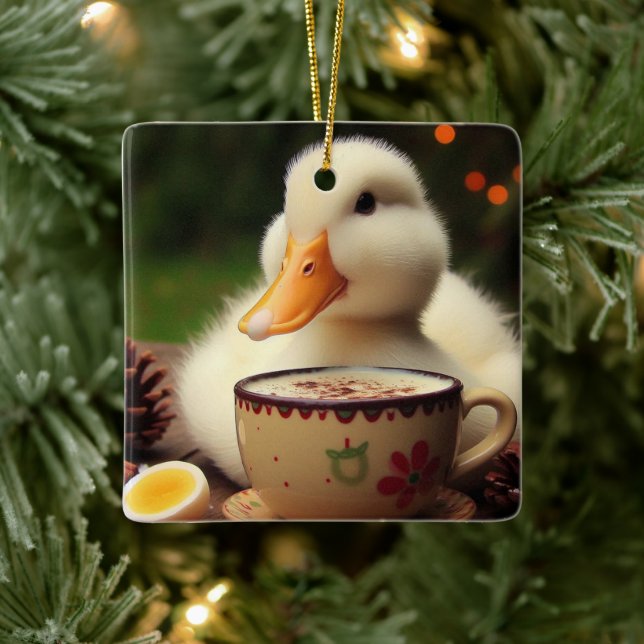 Ornement En Céramique White Pekin Christmas Duck (Arbre)