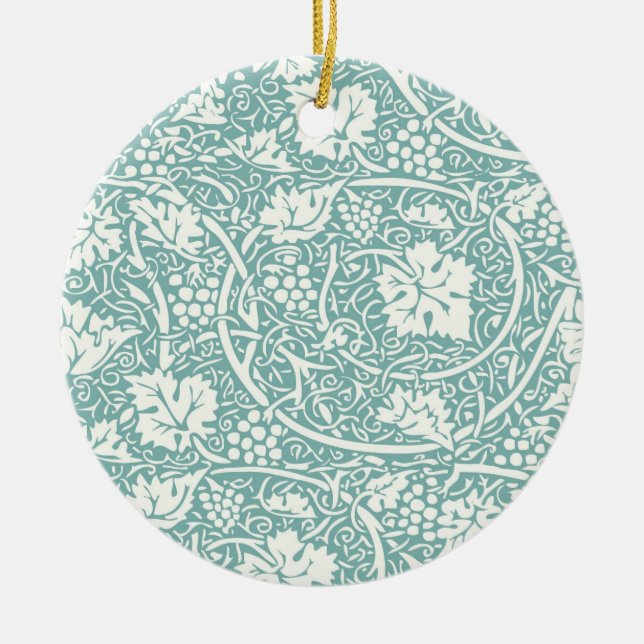 Ornement En Céramique William Morris Grape Motif Turquoise Turquoise (Devant)
