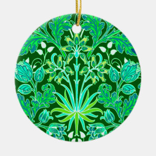 Ornement En Céramique William Morris Hyacinth Imprimer, Emerald Green