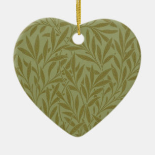 Ornement En Céramique William Morris Willow Antique Green Leaf Vine Art