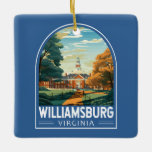 Ornement En Céramique Williamsburg Virginia Travel Art Vintage<br><div class="desc">Williamsburg design de voyage vectoriel rétro. Williamsburg,  une ville de l'état de Virginie aux États-Unis,  a été la capitale de la colonie de Virginie de 1699 à 1780 et a joué un rôle important dans la Révolution américaine.</div>