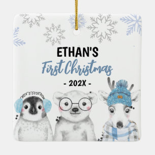 Ornement En Céramique Winter Wonderland Boy Premier Noël