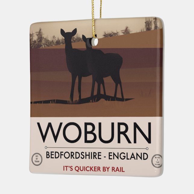 Ornement En Céramique Woburn - Bedfordshire affiche de voyage de style V (Gauche)