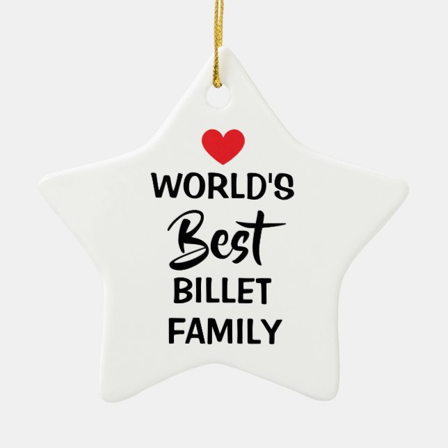 Ornement En Céramique World's Best Billet Family Hanging Ornament (Devant)