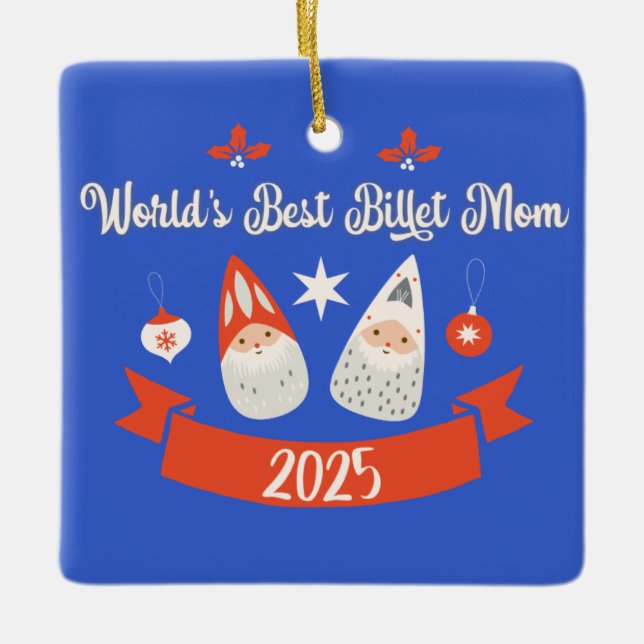 Ornement En Céramique World's Best Billet Mom Custom Christmas  (Devant)
