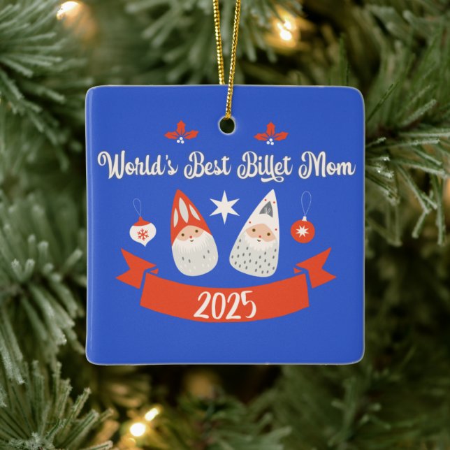 Ornement En Céramique World's Best Billet Mom Custom Christmas  (Arbre)