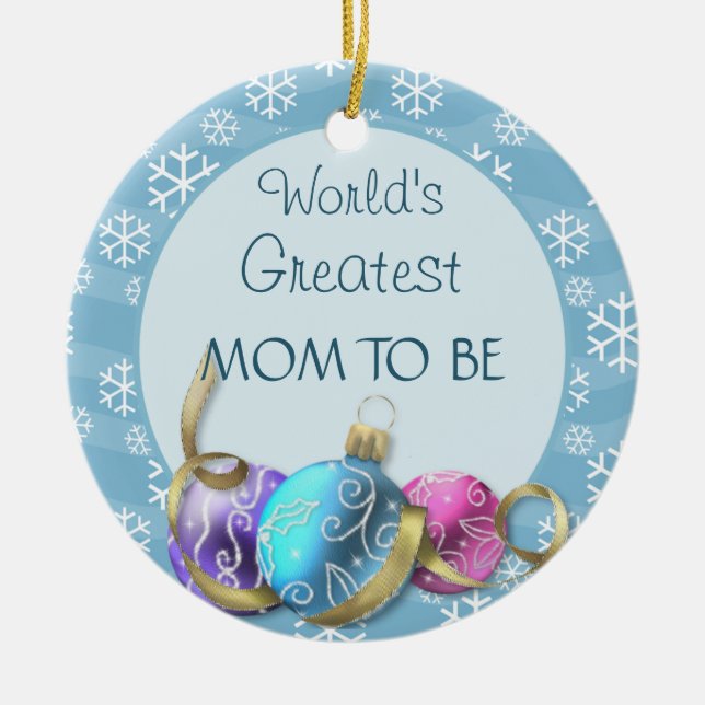 Ornement En Céramique World's Greatest Mom To Be Christmas Ornament (Devant)