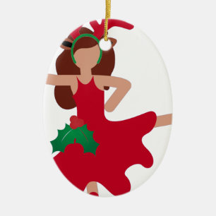 Ornement En Céramique xmas flamenco danseur émoji
