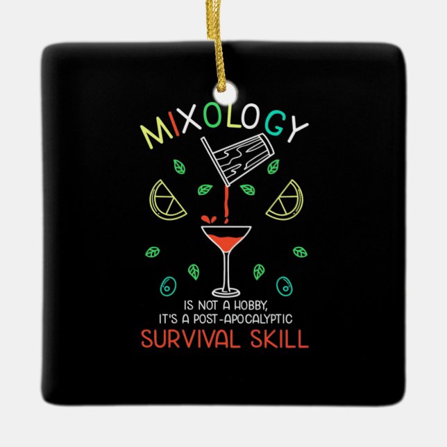 Ornement En Céramique Xmas Gift | Bartender Mixologist (Devant)