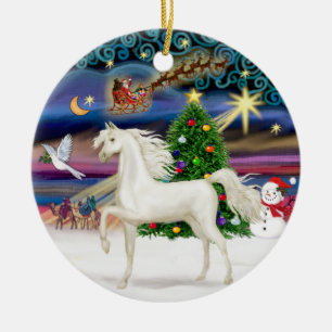 Ornement En Céramique Xmas Magaic - Arabian Horse (blanc)