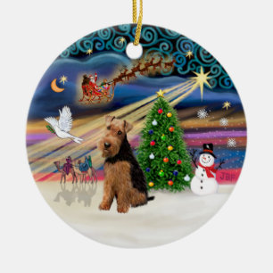 Ornement En Céramique Xmas Magic - Welsh Terrier