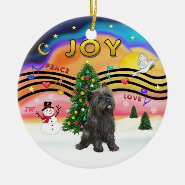 Ornement En Céramique Xmas Music 2 - Cairn Terrier (brindle 21) (Devant)