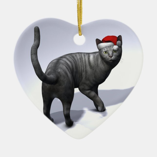 Ornement En Céramique Xmas Silver Tabby (Devant)