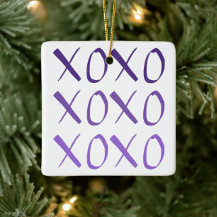 Ornement En Céramique XOXO embrasse et embrasse Ornament