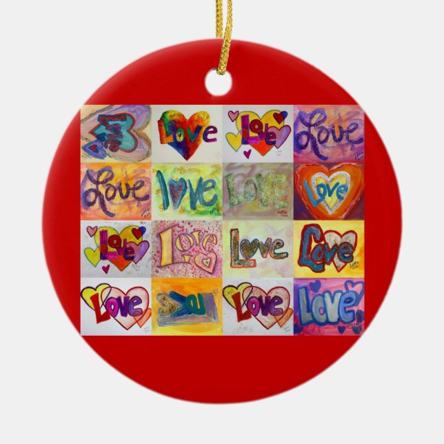 Ornement En Céramique XOXO Love Mosaic Ornament Art (Devant)