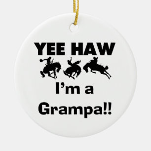 Ornement En Céramique Yee Haw Je suis un t-shirt et des cadeaux Grampa