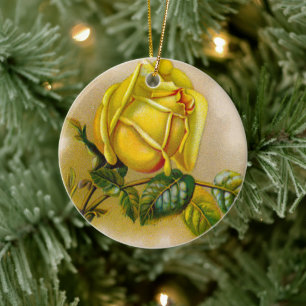 Ornement En Céramique Yellow Rose Artwork