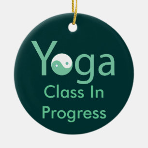 Ornement En Céramique Yoga avec l'affichette de porte de Yin et de Yang