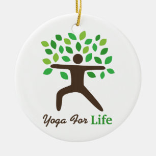 Ornement En Céramique Yoga pour la vie, posture du guerrier, arbre