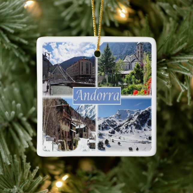 Ornement En Céramique zAD003 ANDORRA, La Vella, mosaïque, (Arbre)