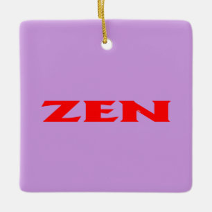 Ornement En Céramique Zen rouge lilas ornement carré céramique