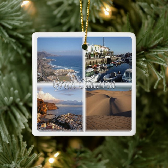 Ornement En Céramique zES005 GRAN CANARIA, Îles Canaries, Espagne, (Arbre)