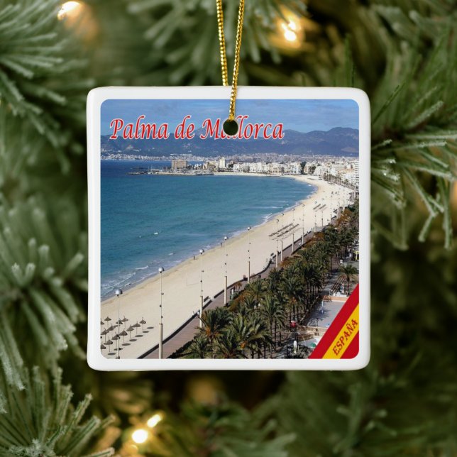 Ornement En Céramique zES101 PALMA DE MALLORCA, Espagne, (Arbre)