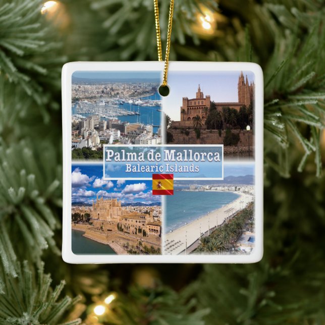 Ornement En Céramique zES107 MALLORCA PALMA, Baléares, (Arbre)