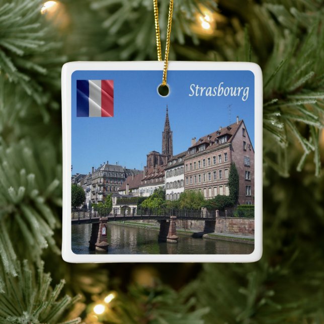 Ornement En Céramique zFR142 STRASBOURG, France, (Arbre)