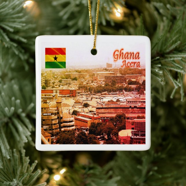 Ornement En Céramique zGH003 ACCRA Nord, Ghana, Afrique, (Arbre)